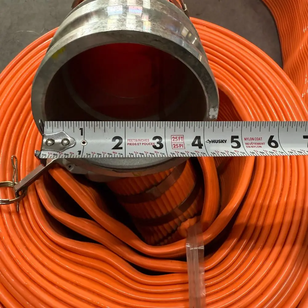 2025 Generic PVC Layflat Discharge Hose 4in x 50ft with Aluminum Camlock Fittings 150 PSI — New | Granby, QC, Canada