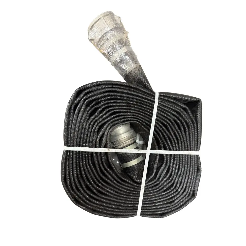 2025 Unbranded Tuyau d'évacuation plat en PVC 3 po x 50 pi avec raccords camlock en aluminium 150 PSI - Noir — New | Granby, QC, Canada