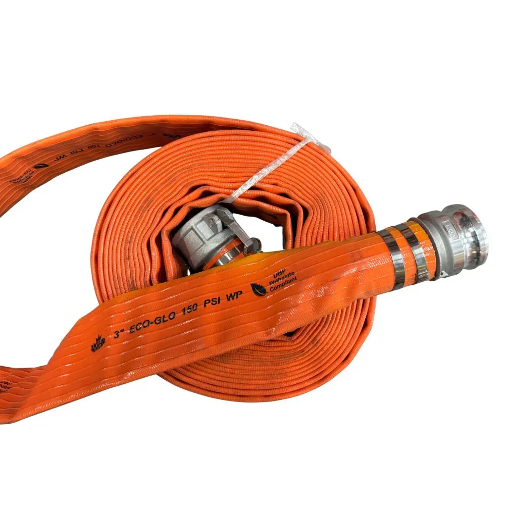 2025 Unbranded Tuyau de décharge plat en PVC 3 po x 50 pi avec raccords Camlock en aluminium 150 PSI - Orange — New | Granby, QC, Canada
