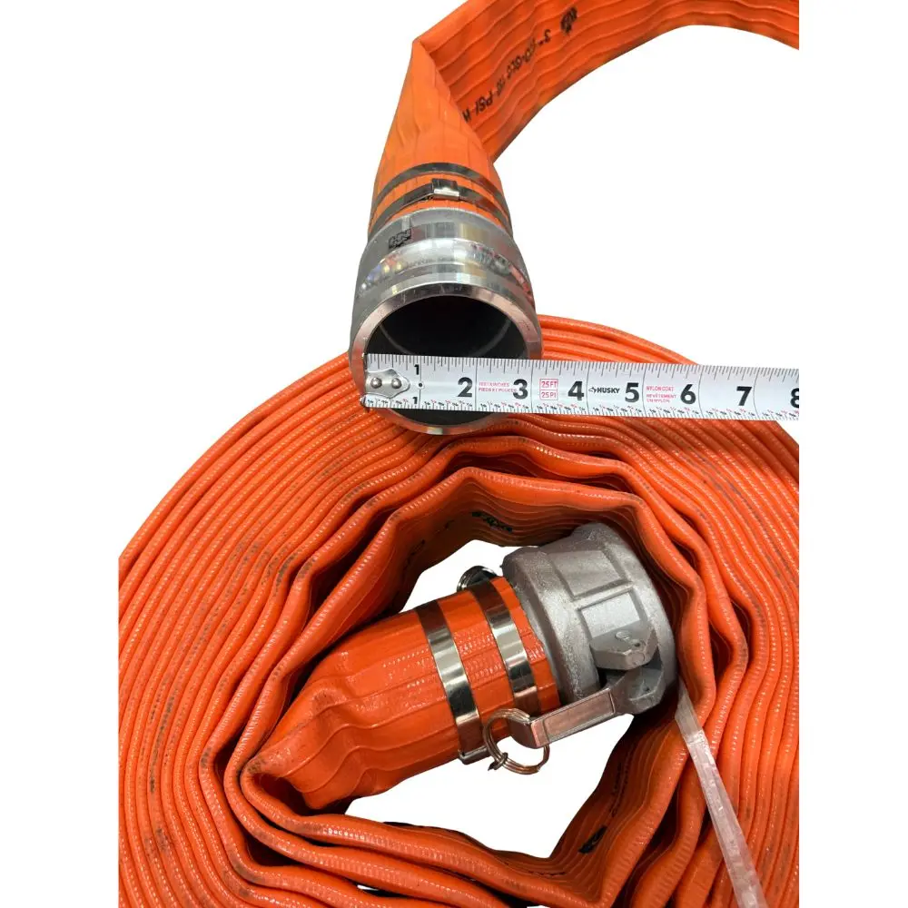 2025 Unbranded Tuyau de décharge plat en PVC 3 po x 50 pi avec raccords Camlock en aluminium 150 PSI - Orange — New | Granby, QC, Canada
