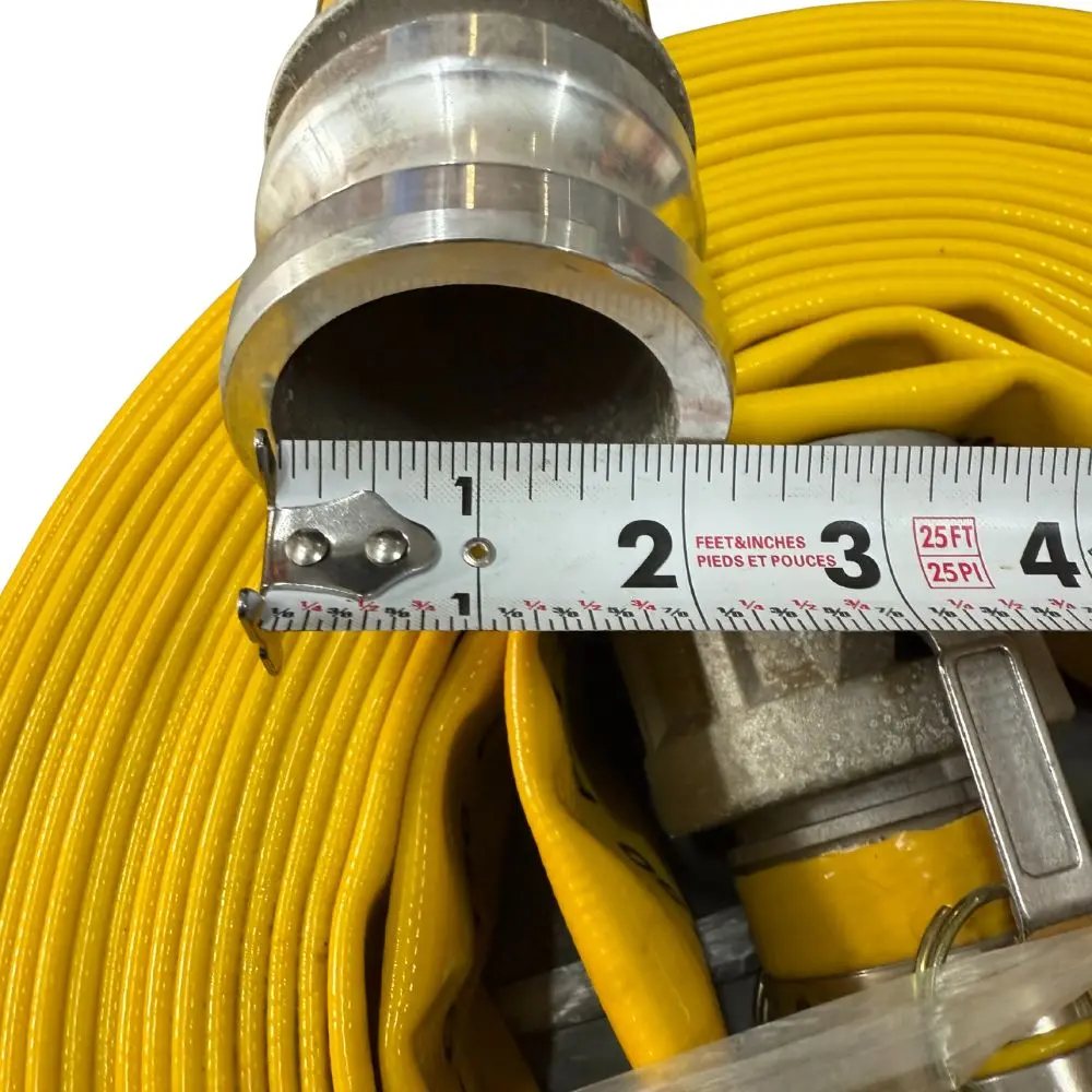 2025 Unbranded Tuyau de décharge plat en PVC 2 po x 50 pi avec raccords camlock en aluminium 150 PSI - Jaune — New | Granby, QC, Canada