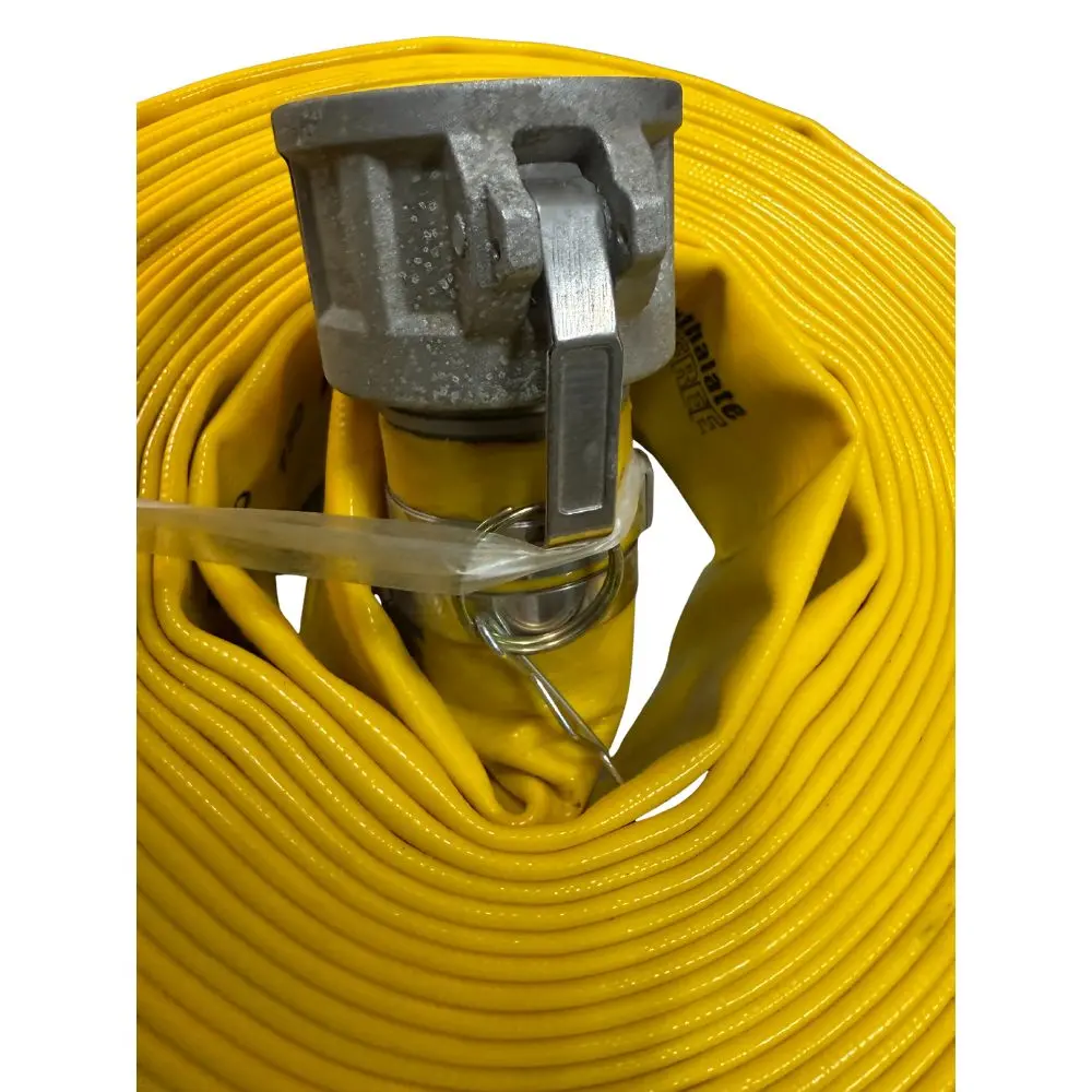 2025 Unbranded Tuyau de décharge plat en PVC 2 po x 50 pi avec raccords camlock en aluminium 150 PSI - Jaune — New | Granby, QC, Canada