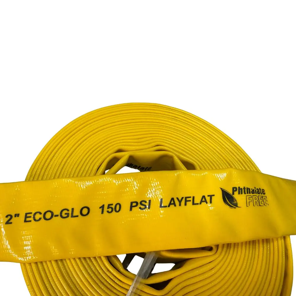 2025 Unbranded Tuyau de décharge plat en PVC 2 po x 50 pi avec raccords camlock en aluminium 150 PSI - Jaune — New | Granby, QC, Canada