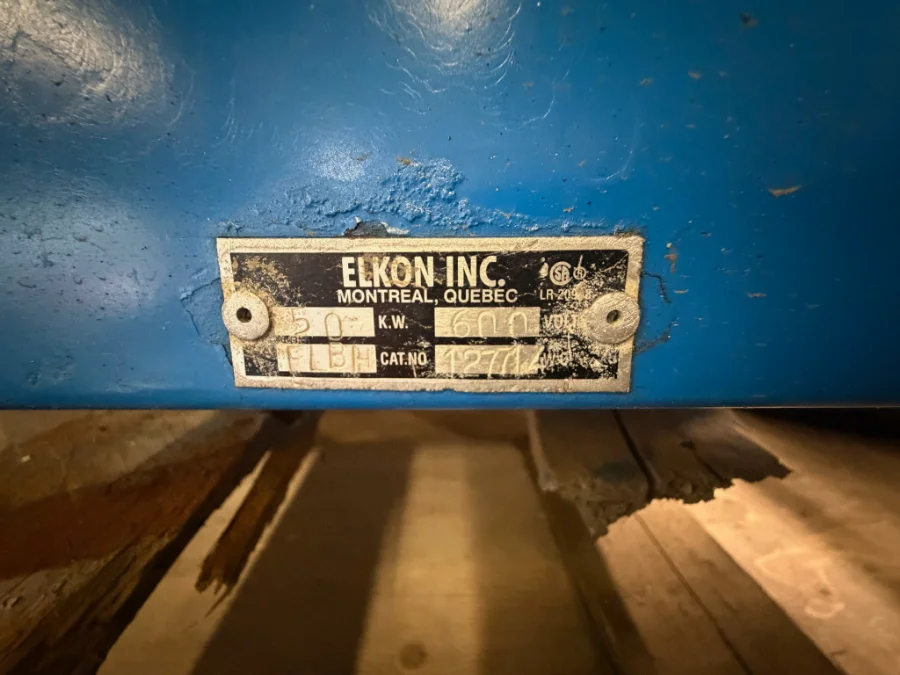 Chauffage électrique 50kW 170000BTU Elkon — Elkon data plate