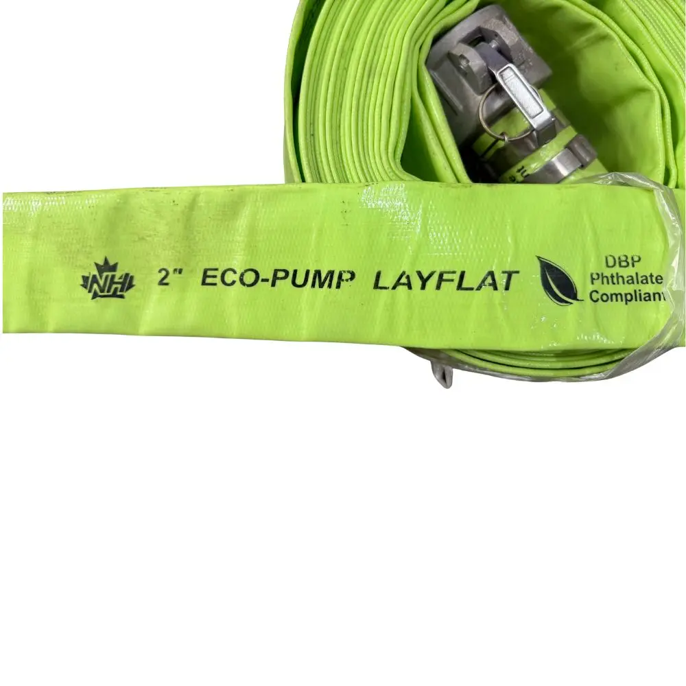 2025 Unbranded Tuyau de décharge plat en PVC 2 po x 50 pi avec raccords Camlock en aluminium 150 PSI - Vert — New | Granby, QC, Canada