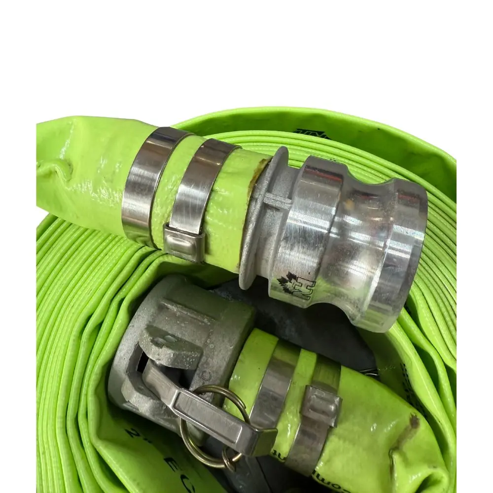 2025 Unbranded Tuyau de décharge plat en PVC 2 po x 50 pi avec raccords Camlock en aluminium 150 PSI - Vert — New | Granby, QC, Canada